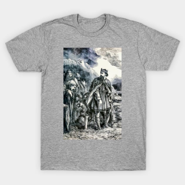 King Canute and His Nobles T-Shirt by PictureNZ